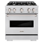 ZLINE Classic 30 in. Dual Fuel Range with 4 Burner Gas Cooktop and Electric Convection Oven, 4.2 cu. ft., Satin Stainless Steel (CDRS-30)