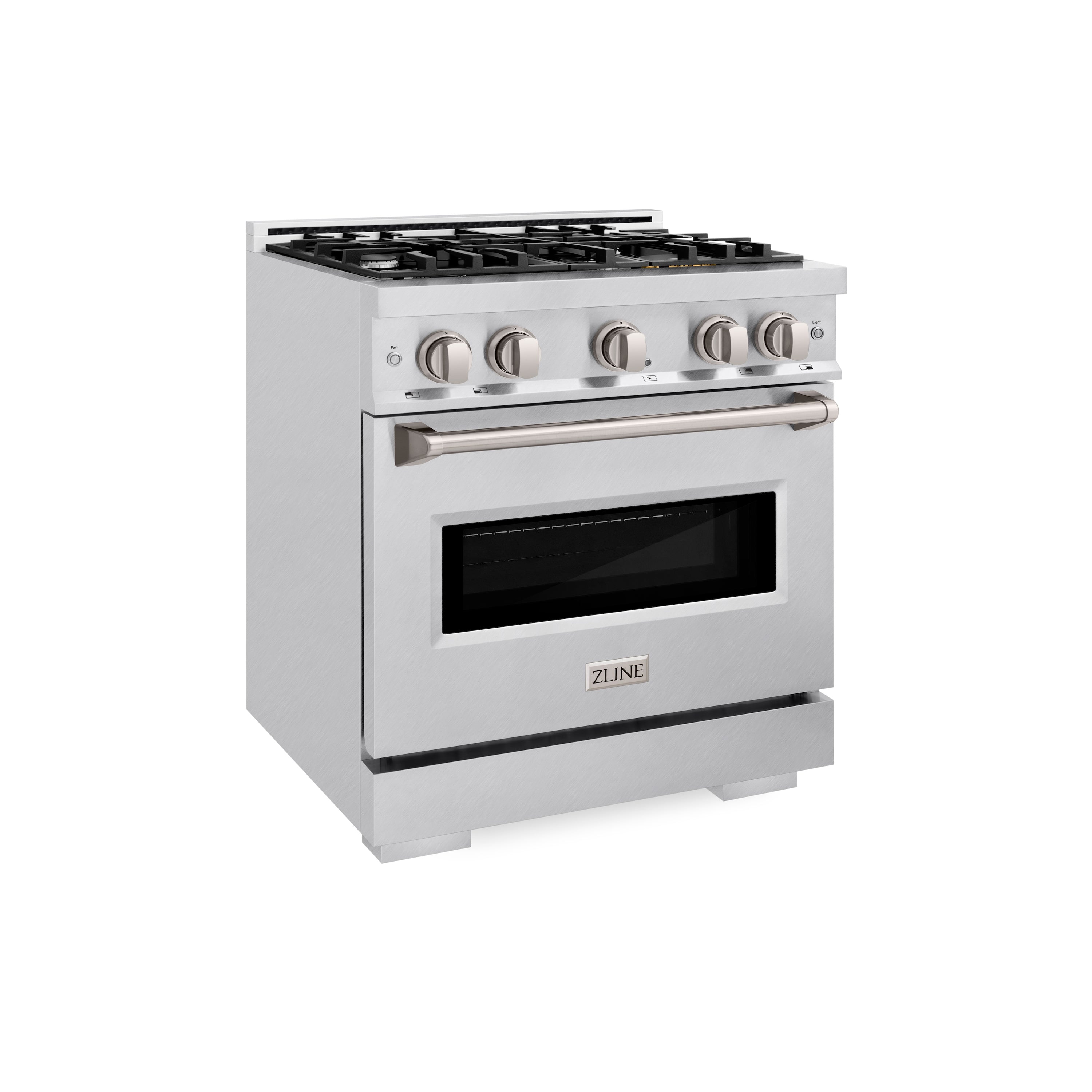 ZLINE Classic 30 in. Dual Fuel Range with 4 Burner Gas Cooktop and Electric Convection Oven, 4.2 cu. ft., Satin Stainless Steel (CDRS-30)