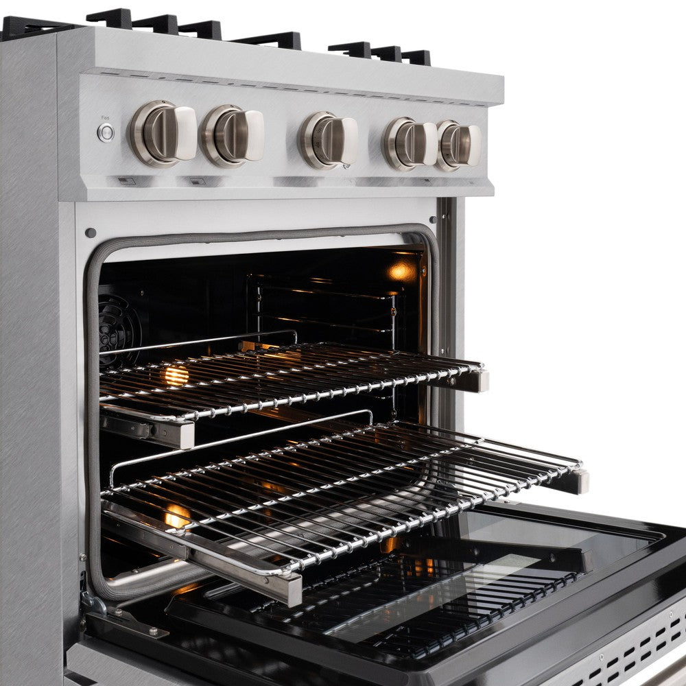ZLINE Classic 30 in. Dual Fuel Range with 4 Burner Gas Cooktop and Electric Convection Oven, 4.2 cu. ft., Satin Stainless Steel (CDRS-30)