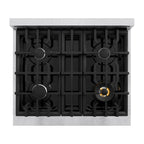 ZLINE Classic 30 in. Dual Fuel Range with 4 Burner Gas Cooktop and Electric Convection Oven, 4.2 cu. ft., Satin Stainless Steel (CDRS-30)