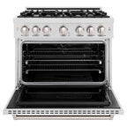 ZLINE 36 in. Dual Fuel Range 5.2 cu. ft. 6 Burner Gas Cooktop Electric Convection Oven Satin Stainless Steel (CDRS-36)