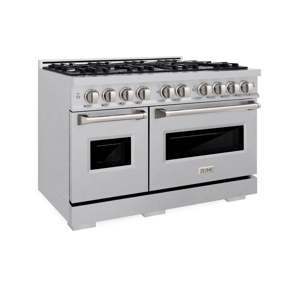 ZLINE 48 in. Dual Fuel Range – 8 Burner Gas Cooktop, Double Oven, 6.7 cu. ft. Capacity, Satin Stainless Steel (CDRS-48)