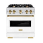 ZLINE 48 in. Dual Fuel Range Double Oven 6.7 cu. ft. 8 Gas Burners Satin Stainless Steel Black Matte Doors Champagne Bronze Accents (CDRSZ-BLM-48-CB)