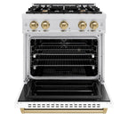 ZLINE 48 in. Dual Fuel Range Double Oven 6.7 cu. ft. 8 Gas Burners Satin Stainless Steel Black Matte Doors Champagne Bronze Accents (CDRSZ-BLM-48-CB)