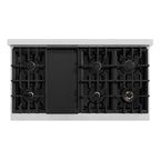 ZLINE 48 in. Dual Fuel Range – Double Oven, 8 Burner Gas Cooktop, 6.7 cu. ft., Satin Stainless Steel with White Matte Doors (CDRS-WM-48)