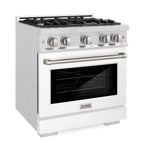 ZLINE 30 in. Select Dual Fuel Range, 4.2 cu. ft., 4 Burner Gas Cooktop with Electric Convection Oven, Satin Stainless Steel with White Matte Door, MODEL HDRS-WM-30