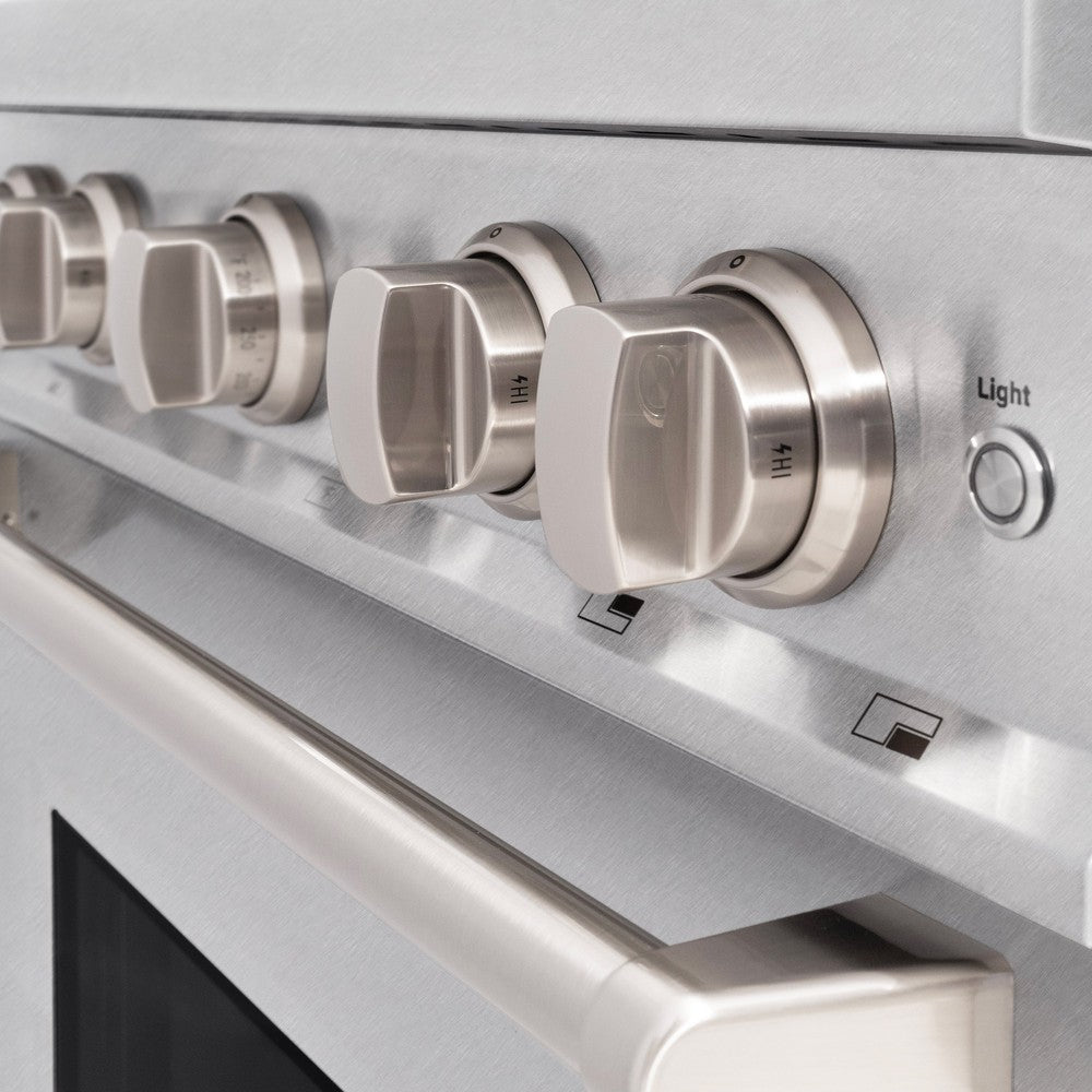 ZLINE Classic 30 in. Dual Fuel Range with 4 Burner Gas Cooktop and Electric Convection Oven, 4.2 cu. ft., Satin Stainless Steel (CDRS-30)