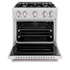 ZLINE 30 in. Gas Range 4.2 cu. ft. 4 Burners Convection Gas Oven Satin Stainless Steel (CGRS-30)
