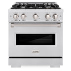 ZLINE 30 in. Gas Range 4.2 cu. ft. 4 Burners Convection Gas Oven Satin Stainless Steel (CGRS-30)