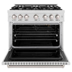 ZLINE 36 in. Gas Range 5.2 cu. ft. with 6 Burner Cooktop and Convection Gas Oven in Satin Stainless Steel (CGRS-36)