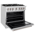 ZLINE 36 in. Gas Range 5.2 cu. ft. with 6 Burner Cooktop and Convection Gas Oven in Satin Stainless Steel (CGRS-36)