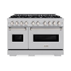 ZLINE 48 in. Classic Double Oven Gas Range with 8 Burners, 6.7 cu. ft. Capacity, Satin Stainless Steel, MODEL CGRS-48