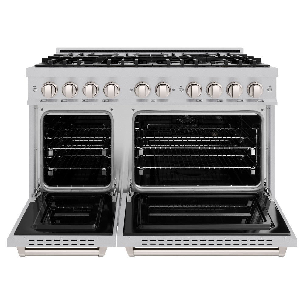 ZLINE 48 in. Classic Double Oven Gas Range with 8 Burners, 6.7 cu. ft. Capacity, Satin Stainless Steel, MODEL CGRS-48