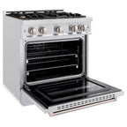 ZLINE 30 in. Gas Range 4.2 cu. ft. 4 Brass Burners Convection Gas Oven Satin Stainless Steel (CGRS-BR-30)