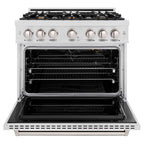 ZLINE 36 in. Gas Range 5.2 cu. ft. Convection Gas Oven with 6 Brass Burners in Satin Stainless Steel (CGRS-BR-36)