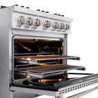 ZLINE 36 in. Gas Range 5.2 cu. ft. Convection Gas Oven with 6 Brass Burners in Satin Stainless Steel (CGRS-BR-36)