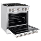 ZLINE 30 in. Classic Gas Range, 4.2 cu. ft. Convection Gas Oven, 4 Burners, Satin Stainless Steel with White Matte Door (CGRS-WM-30)