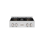 ZLINE 30" Classic Gas Rangetop with 4 Burner DuoPro™ Cooktop in Satin Stainless Steel, PCRTS-30