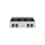 ZLINE Autograph Edition 30" Classic Gas Rangetop with 4 Burner DuoPro™ Cooktop in Satin Stainless Steel and Matte Black Accents, PCRTSZ-30-MB