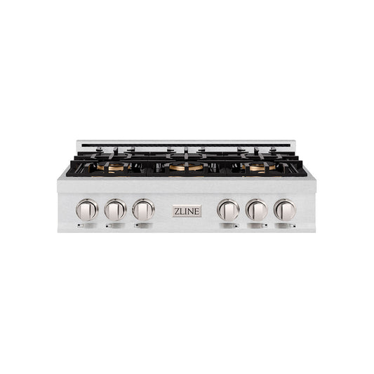 ZLINE 36" Classic Gas Rangetop with 6 Burner DuoPro™ Cooktop in Satin Stainless Steel, PCRTS-36