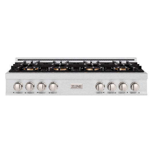 ZLINE 48" Classic Gas Rangetop with 8 Burner DuoPro™ Cooktop in Satin Stainless Steel, PCRTS-48