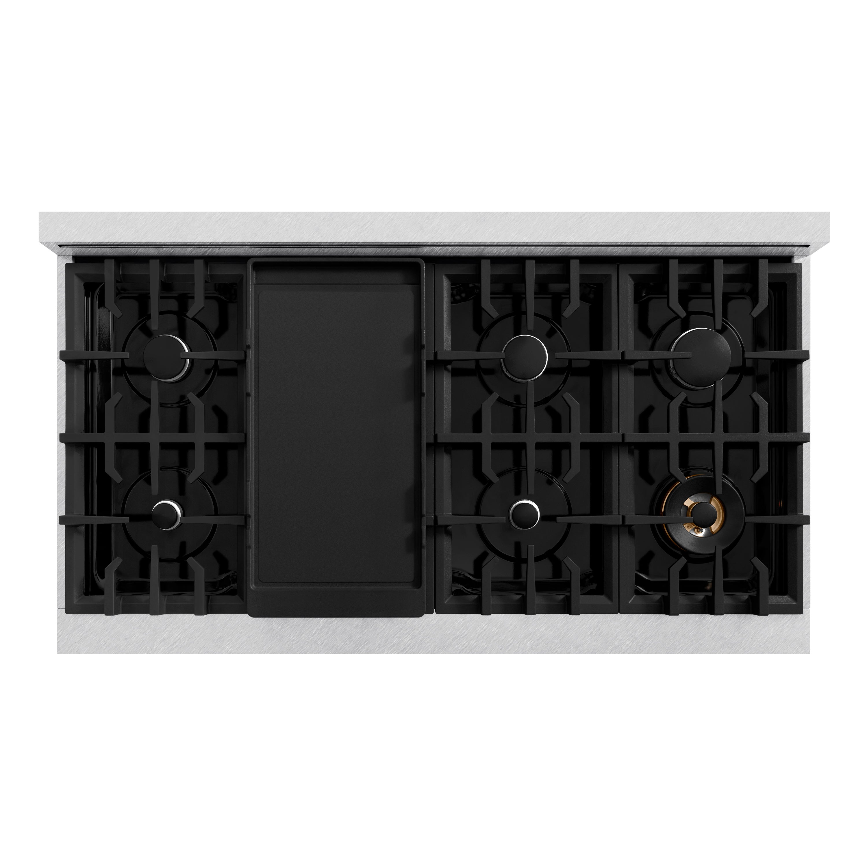 ZLINE 48" Legacy Gas Rangetop with 7 Burners and Porcelain Cooktop in Satin Stainless Steel, RTS-48