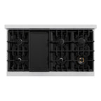 ZLINE 48" Legacy Gas Rangetop with 7 Burners and Porcelain Cooktop in Satin Stainless Steel with Griddle, RTS-GR-48