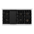 ZLINE Autograph 48" Legacy Gas Rangetop with 7 Burners and Porcelain Cooktop in Satin Stainless Steel with Champagne Bronze Accents, RTSZ-48-CB