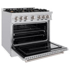ZLINE 36 in. Classic Dual Fuel Range, 5.2 cu. ft., Stainless Steel, 6 Brass Burners, MODEL CDR-BR-36