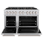 ZLINE 48 in. Classic Double Oven Dual Fuel Range with 8 Brass Burners, 6.7 cu. ft., Stainless Steel, MODEL CDR-BR-48