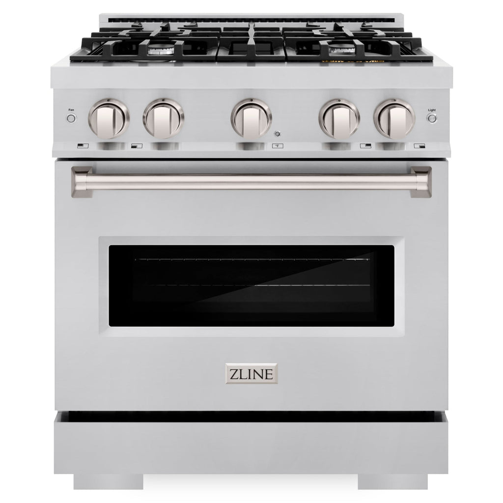 ZLINE 30 in. 4.2 cu. ft. Classic Dual Fuel Range with 4 Burner Gas Cooktop and Electric Convection Oven in Stainless Steel (CDR30)