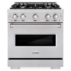 ZLINE 30 in. 4.2 cu. ft. Classic Dual Fuel Range with 4 Burner Gas Cooktop and Electric Convection Oven in Stainless Steel (CDR30)