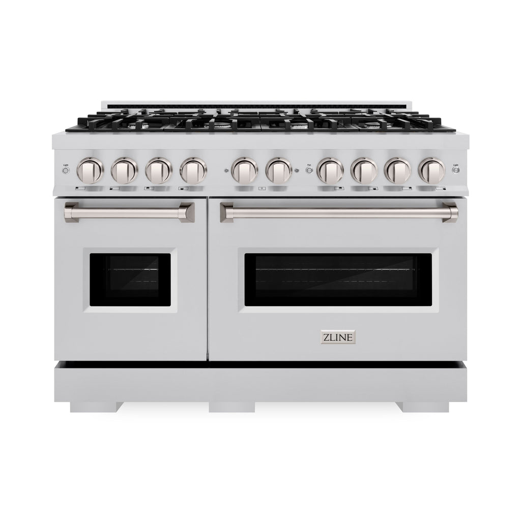 ZLINE 48-in 6.7 cu. ft. Classic Double Oven Dual Fuel Range with 8 Gas Burners and Electric Convection Oven in Stainless Steel (CDR48)
