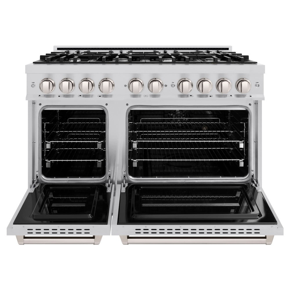 ZLINE 48-in 6.7 cu. ft. Classic Double Oven Dual Fuel Range with 8 Gas Burners and Electric Convection Oven in Stainless Steel (CDR48)