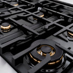 ZLINE 36 in. Dual Fuel Range 5.2 cu. ft. 6 Burners Stainless Steel Matte Black Accents (CDRZ-36-MB)