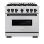 ZLINE 36 in. Dual Fuel Range 5.2 cu. ft. 6 Burners Stainless Steel Matte Black Accents (CDRZ-36-MB)