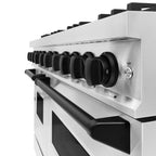 ZLINE Autograph Edition 48 in. Classic Double Oven Dual Fuel Range with 8 Gas Burners, 6.7 cu. ft. Capacity, Stainless Steel with Matte Black Accents (CDRZ-48-MB)