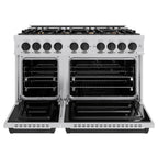 ZLINE Autograph Edition 48 in. Classic Double Oven Dual Fuel Range with 8 Gas Burners, 6.7 cu. ft. Capacity, Stainless Steel with Matte Black Accents (CDRZ-48-MB)