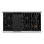 ZLINE Autograph Edition 48 in. Classic Dual Fuel Range, Double Oven, 8 Gas Burners, 6.7 cu. ft., Stainless Steel with White Matte Doors and Matte Black Accents (CDRZ-WM-48-MB)