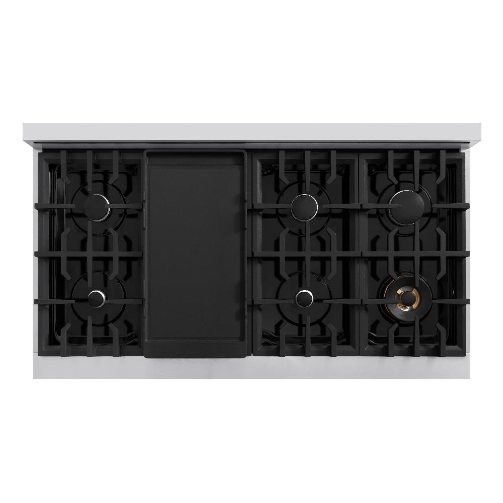 ZLINE 48-Inch Classic Dual Fuel Range with Double Oven, 8 Gas Burners, 6.7 cu. ft., Stainless Steel with White Matte Doors (CDR-WM-48)