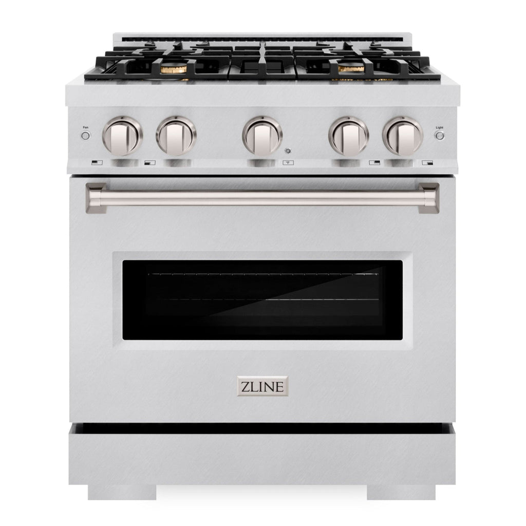 ZLINE 30 in. Gas Range 4.2 cu. ft. Convection Gas Oven with 4 Brass Burners Stainless Steel, MODEL CGR-BR-30