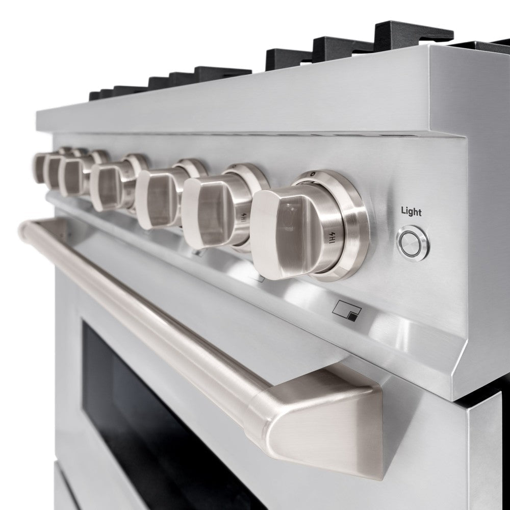 ZLINE 36 in. Gas Range with Convection Gas Oven, 5.2 cu. ft. Capacity, 6 Brass Burners, Stainless Steel, MODEL CGR-BR-36