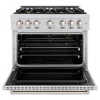 ZLINE 36 in. Gas Range with Convection Gas Oven, 5.2 cu. ft. Capacity, 6 Brass Burners, Stainless Steel, MODEL CGR-BR-36