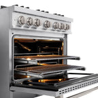 ZLINE 36 in. Gas Range with Convection Gas Oven, 5.2 cu. ft. Capacity, 6 Brass Burners, Stainless Steel, MODEL CGR-BR-36