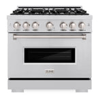 ZLINE 36 in. 5.2 cu. ft. Classic Gas Range with 6 Burner Cooktop in Stainless Steel (CGR36)