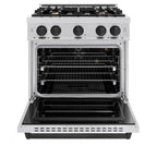 ZLINE 30 in. Gas Range 4.2 cu. ft. 4 Burner Stainless Steel with Matte Black Accents (CGRZ-30-MB)