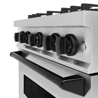 ZLINE 30 in. Gas Range 4.2 cu. ft. 4 Burner Stainless Steel with Matte Black Accents (CGRZ-30-MB)
