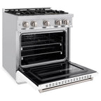 ZLINE 30 in. Classic Dual Fuel Range with 4 Gas Burners and Electric Convection Oven, 4.2 cu. ft., Stainless Steel with White Matte Door (CDR-WM-30)