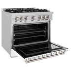 ZLINE 36 in. Classic Gas Range with 6 Burners, 5.2 cu. ft. Oven Capacity, Stainless Steel with White Matte Door (CGR-WM-36)