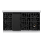 ZLINE 48 in. 6.7 cu. ft. Classic Double Oven Gas Range with 8 Burners, Stainless Steel with White Matte Doors (CGR-WM-48)